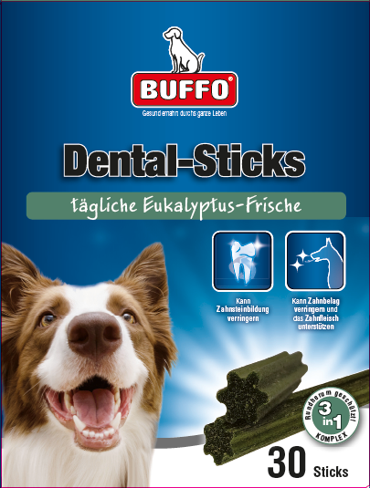 BUFFO Hundeleckerlis Dental-Sticks Eukalyptus